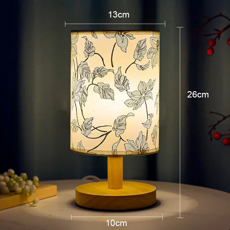 Dimmable Rose Table Lamp with Touch Control - Fabric Shade Accent Light for Bedroom & Living Room Nightstand | Thomler