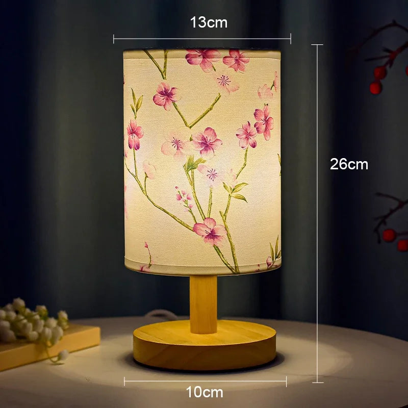 Dimmable Rose Table Lamp with Touch Control - Fabric Shade Accent Light for Bedroom & Living Room Nightstand | Thomler