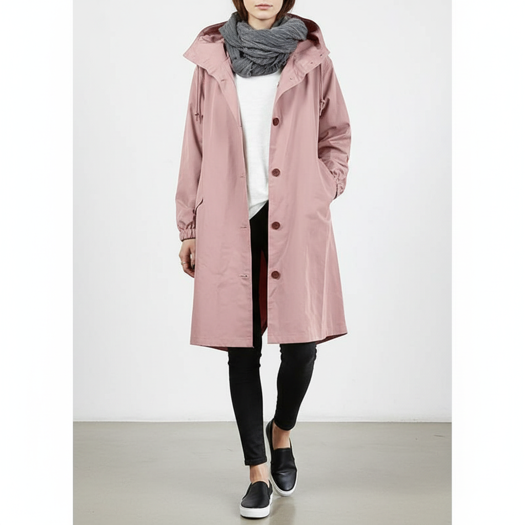 Packable Rain Jacket Women's Hooded Waterproof Windbreaker Oversized Lightweight Travel Coat Outdoor Athletic Layer | Thomler