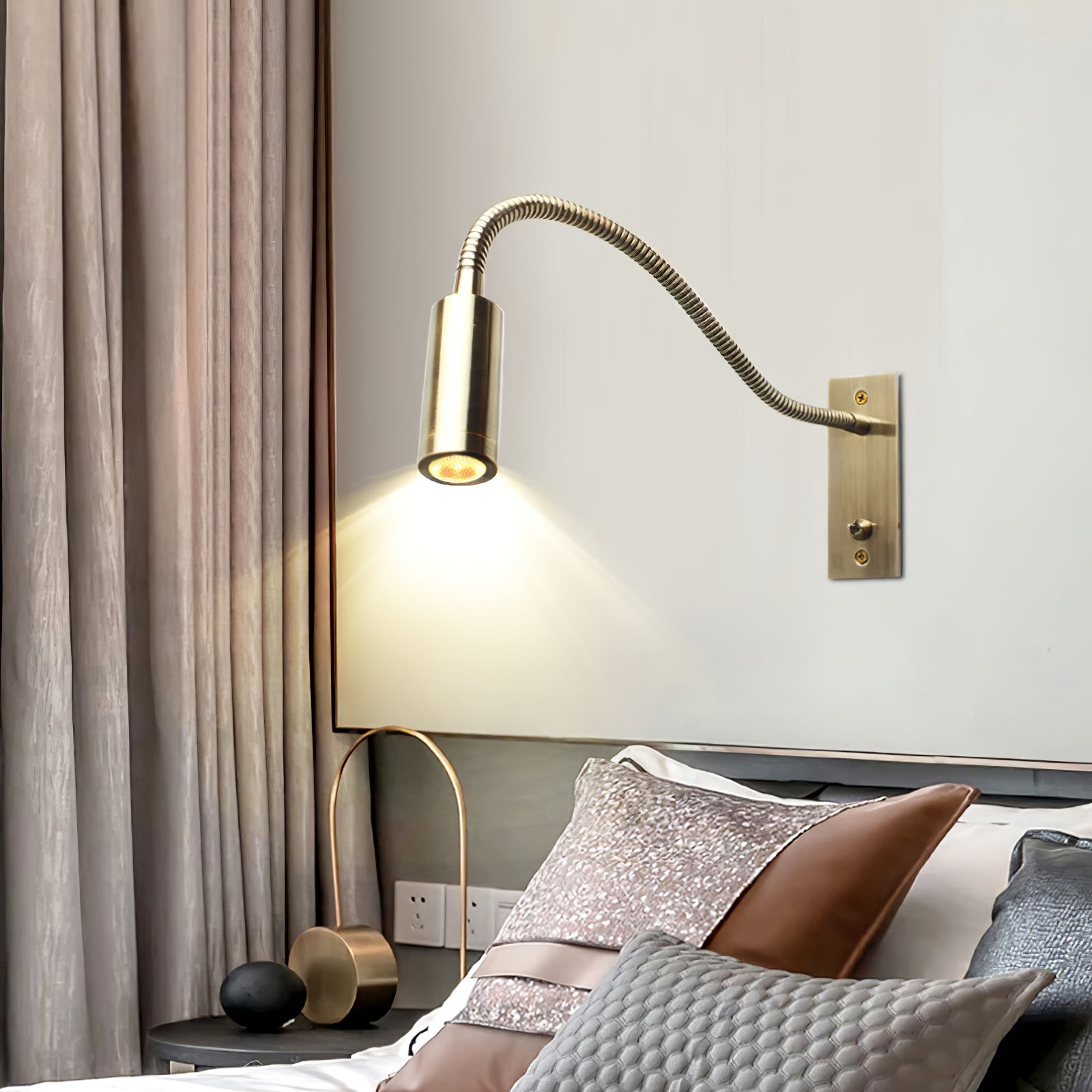 Wall Lamp Aluminum 13.8 in Adjustable LED Indoor Reading Light Black Brushed Bronze Sand Nickel | Thomler