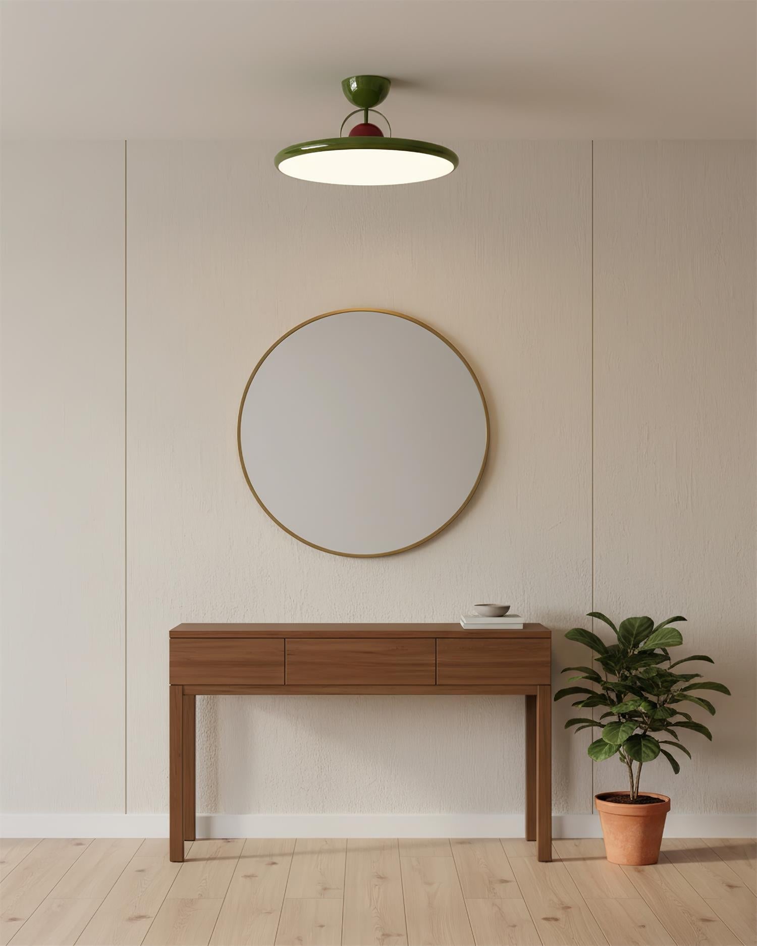 Ceiling Lamp Metal Integrated LED 15.7 in 9.4 in Chrome Green Beige Indoor Lighting Modern Home Dining Room Kitchen Fixture | Thomler