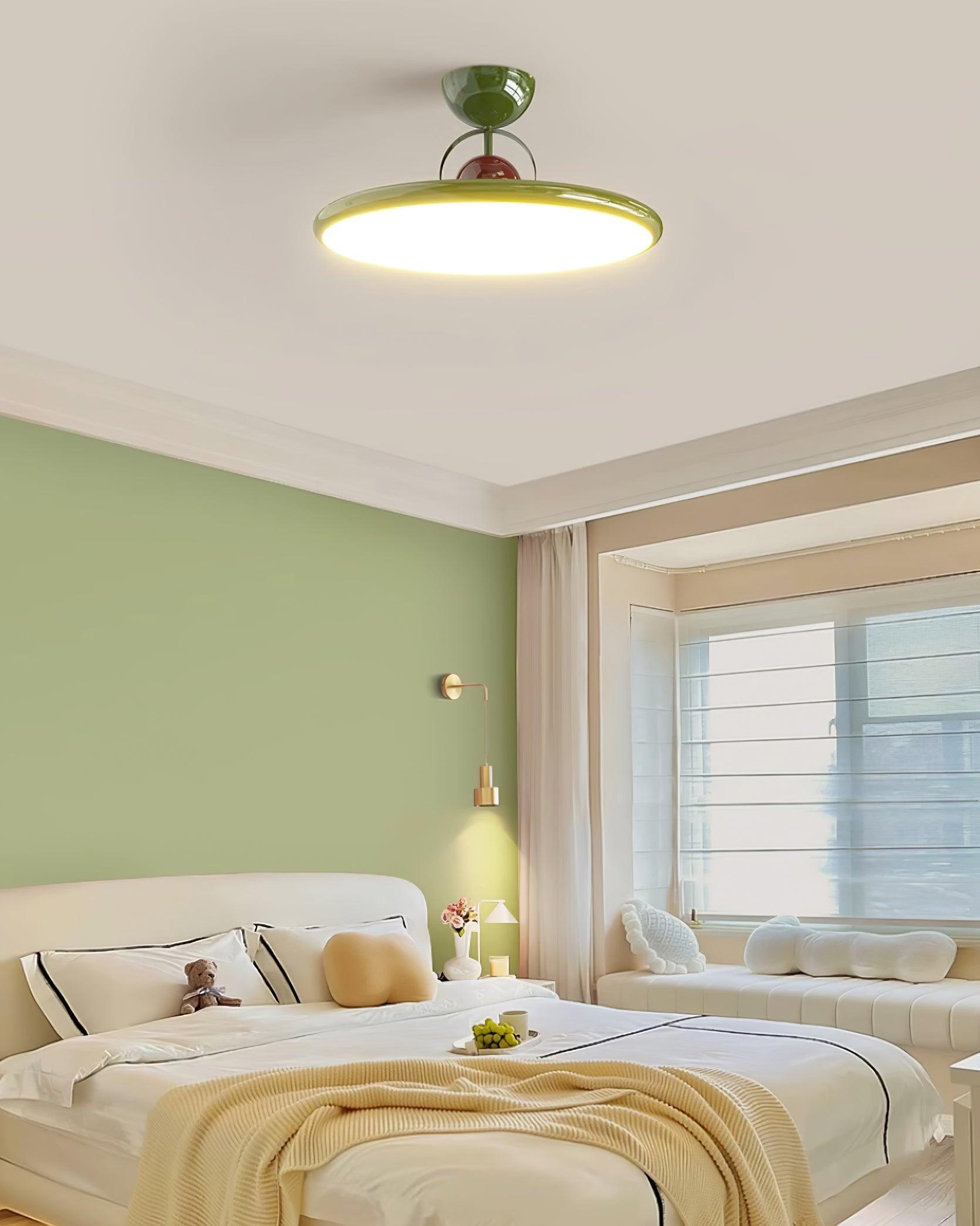 Ceiling Lamp Metal Integrated LED 15.7 in 9.4 in Chrome Green Beige Indoor Lighting Modern Home Dining Room Kitchen Fixture | Thomler