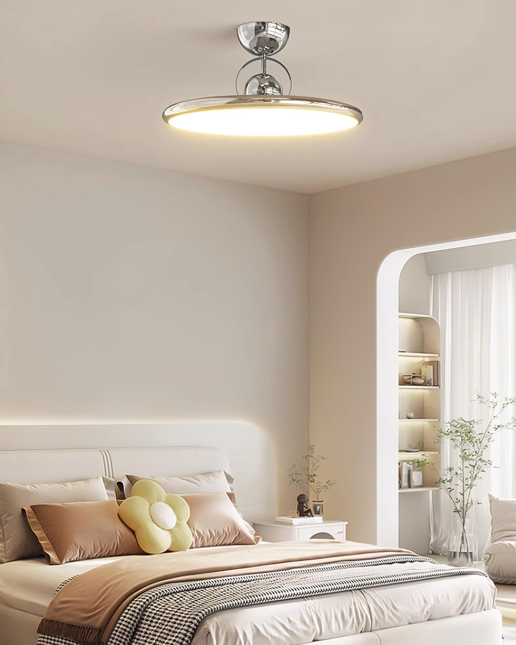 Ceiling Lamp Metal Integrated LED 15.7 in 9.4 in Chrome Green Beige Indoor Lighting Modern Home Dining Room Kitchen Fixture | Thomler