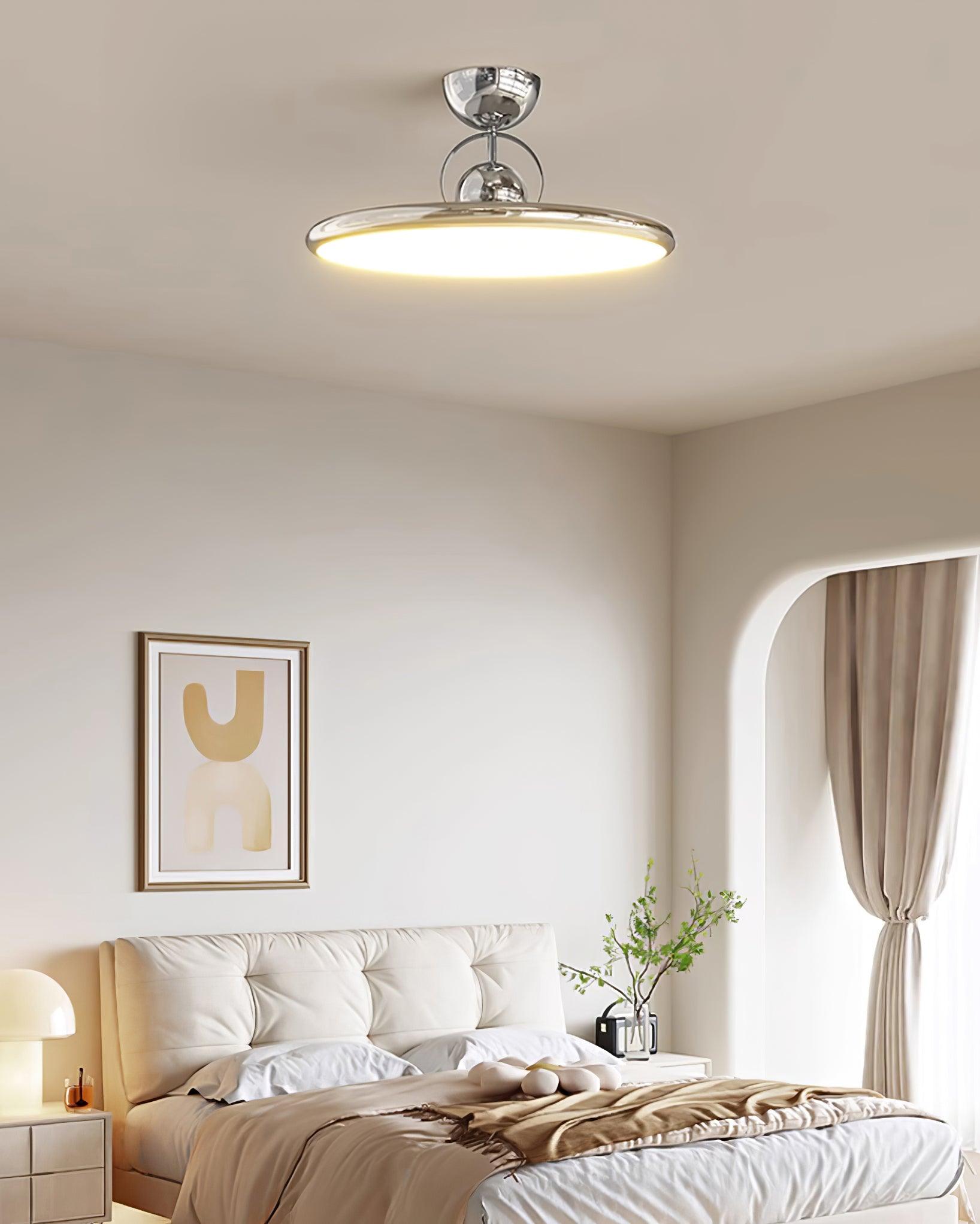 Ceiling Lamp Metal Integrated LED 15.7 in 9.4 in Chrome Green Beige Indoor Lighting Modern Home Dining Room Kitchen Fixture | Thomler