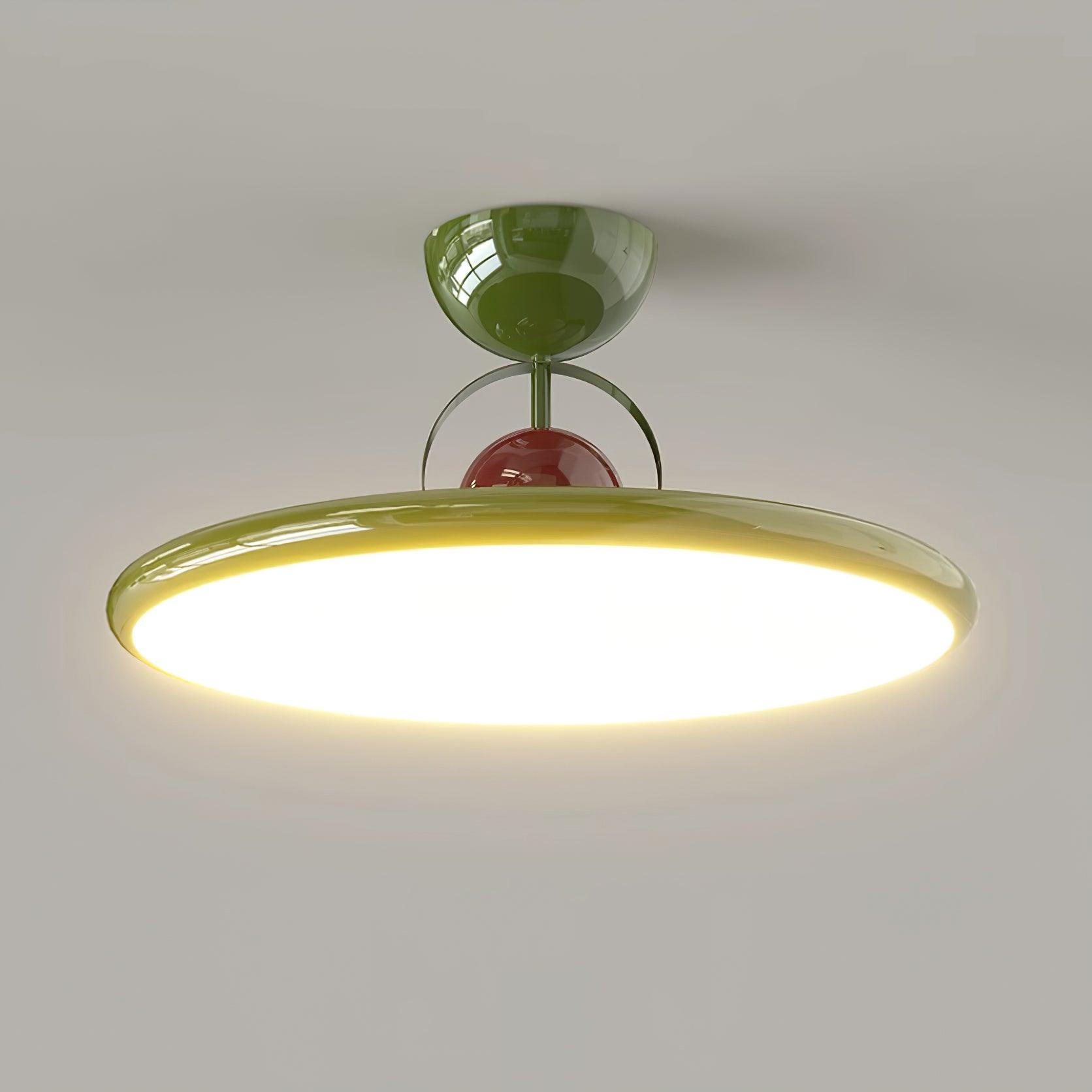 Ceiling Lamp Metal Integrated LED 15.7 in 9.4 in Chrome Green Beige Indoor Lighting Modern Home Dining Room Kitchen Fixture | Thomler