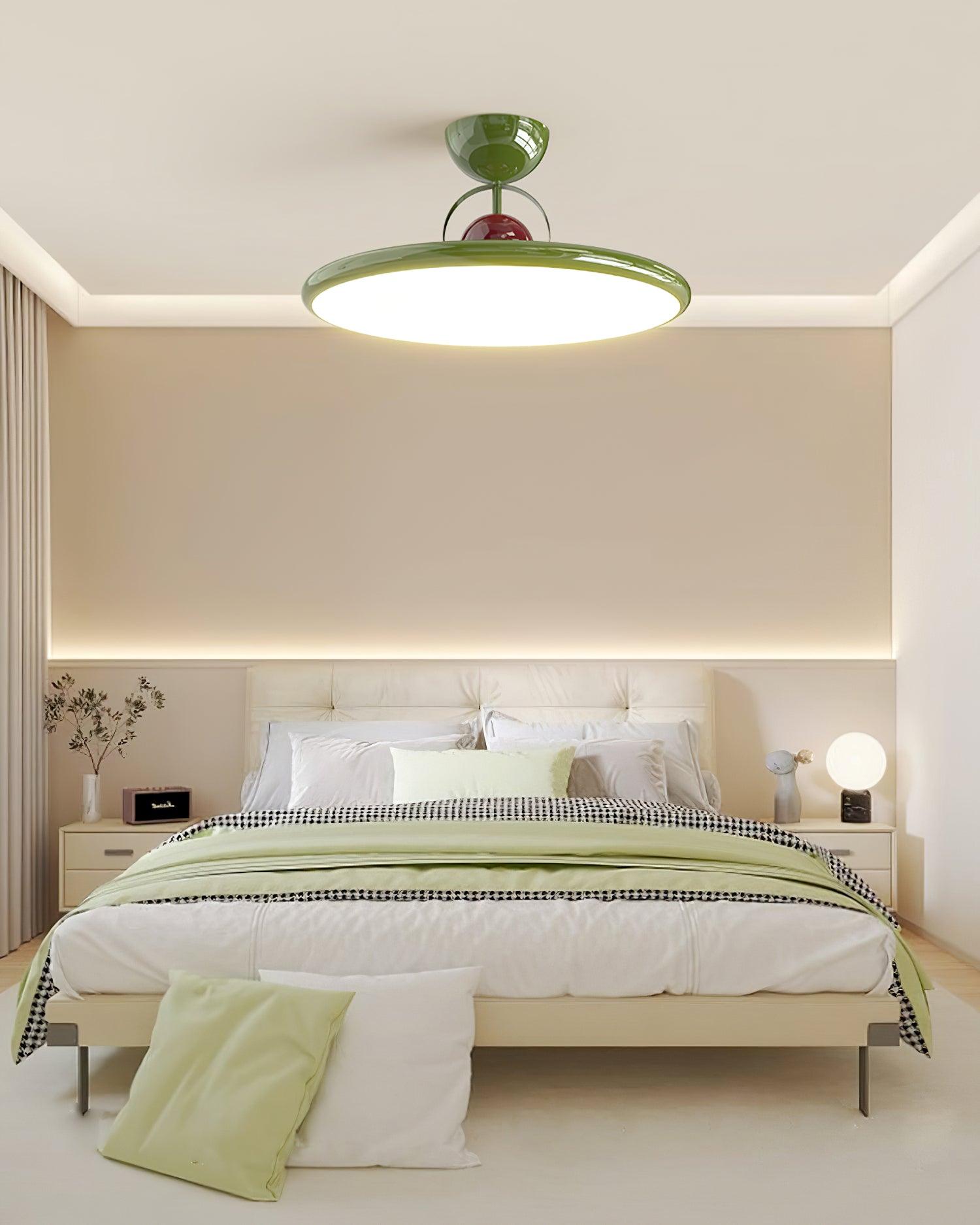 Ceiling Lamp Metal Integrated LED 15.7 in 9.4 in Chrome Green Beige Indoor Lighting Modern Home Dining Room Kitchen Fixture | Thomler