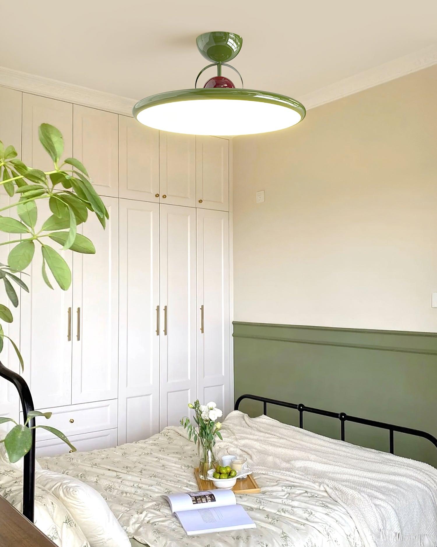 Ceiling Lamp Metal Integrated LED 15.7 in 9.4 in Chrome Green Beige Indoor Lighting Modern Home Dining Room Kitchen Fixture | Thomler