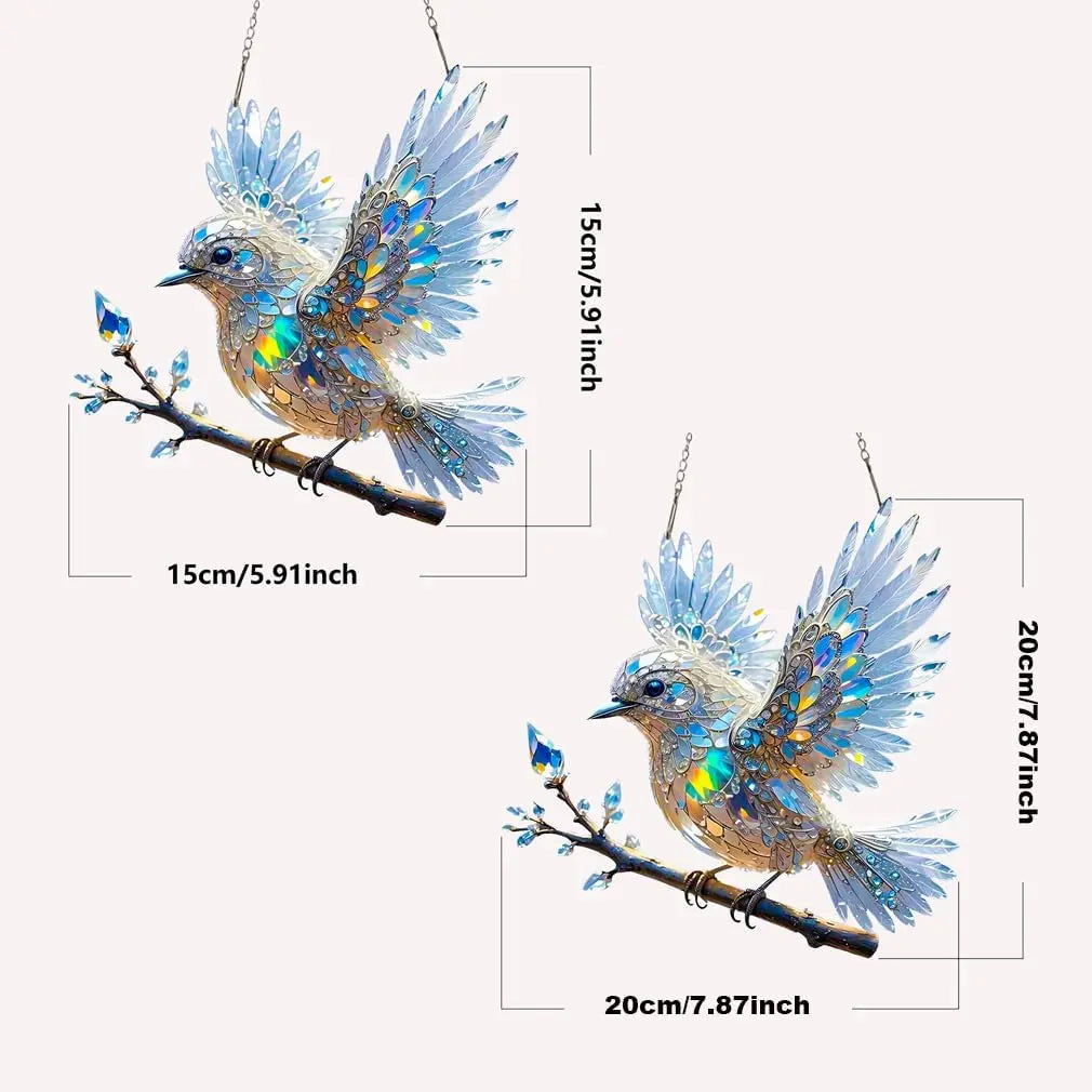 Suncatcher Acrylic Crystal Bird 20.0 cm Blue Window Hanging Rainbow Light Catcher Decorative Ornament Gift | Thomler
