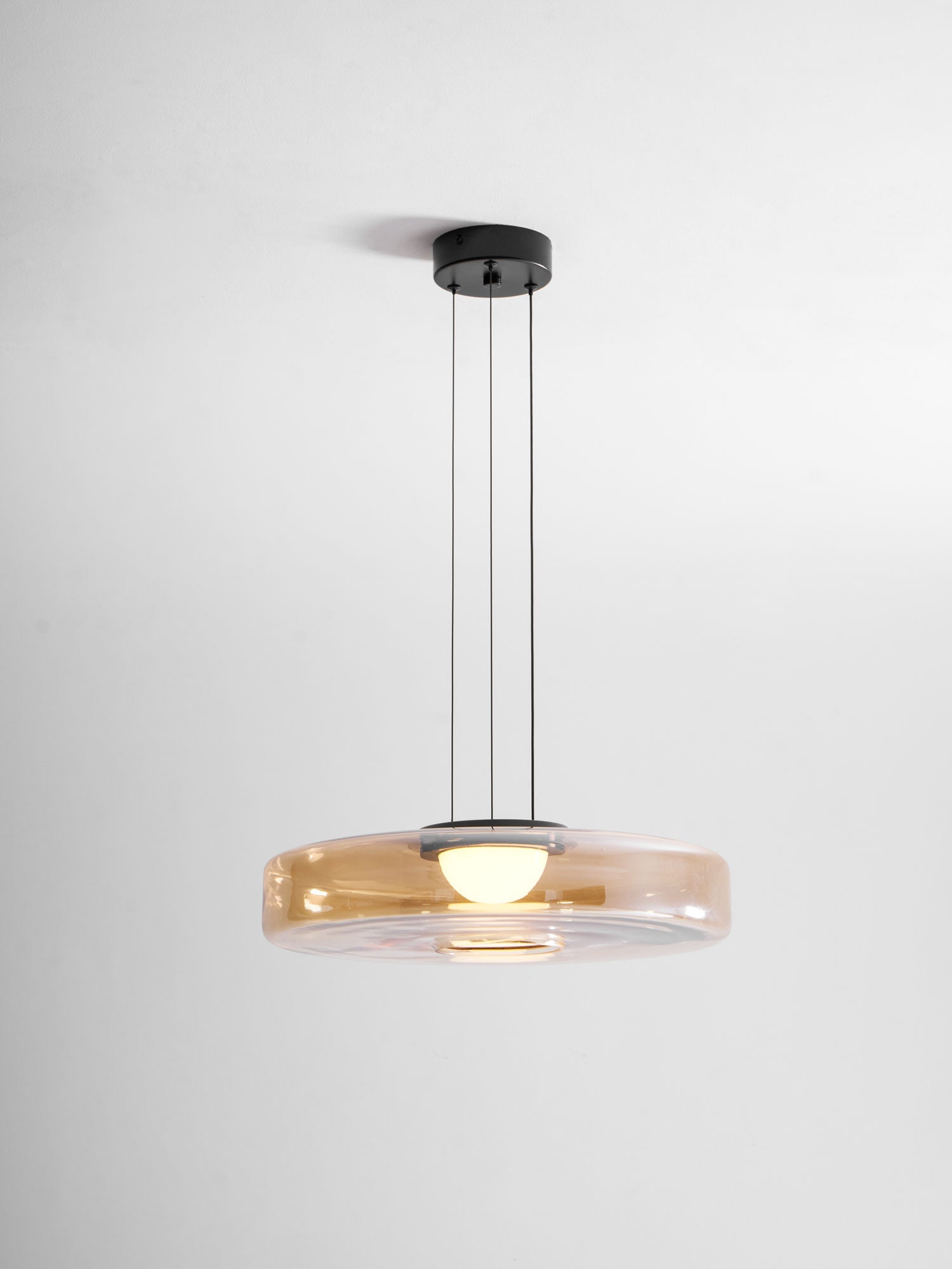 Glass Pendant Light 17.7 In Layered LED Dining Room Kitchen Island Ceiling Fixture Modern Multi Tier Hanging Lamp | Thomler