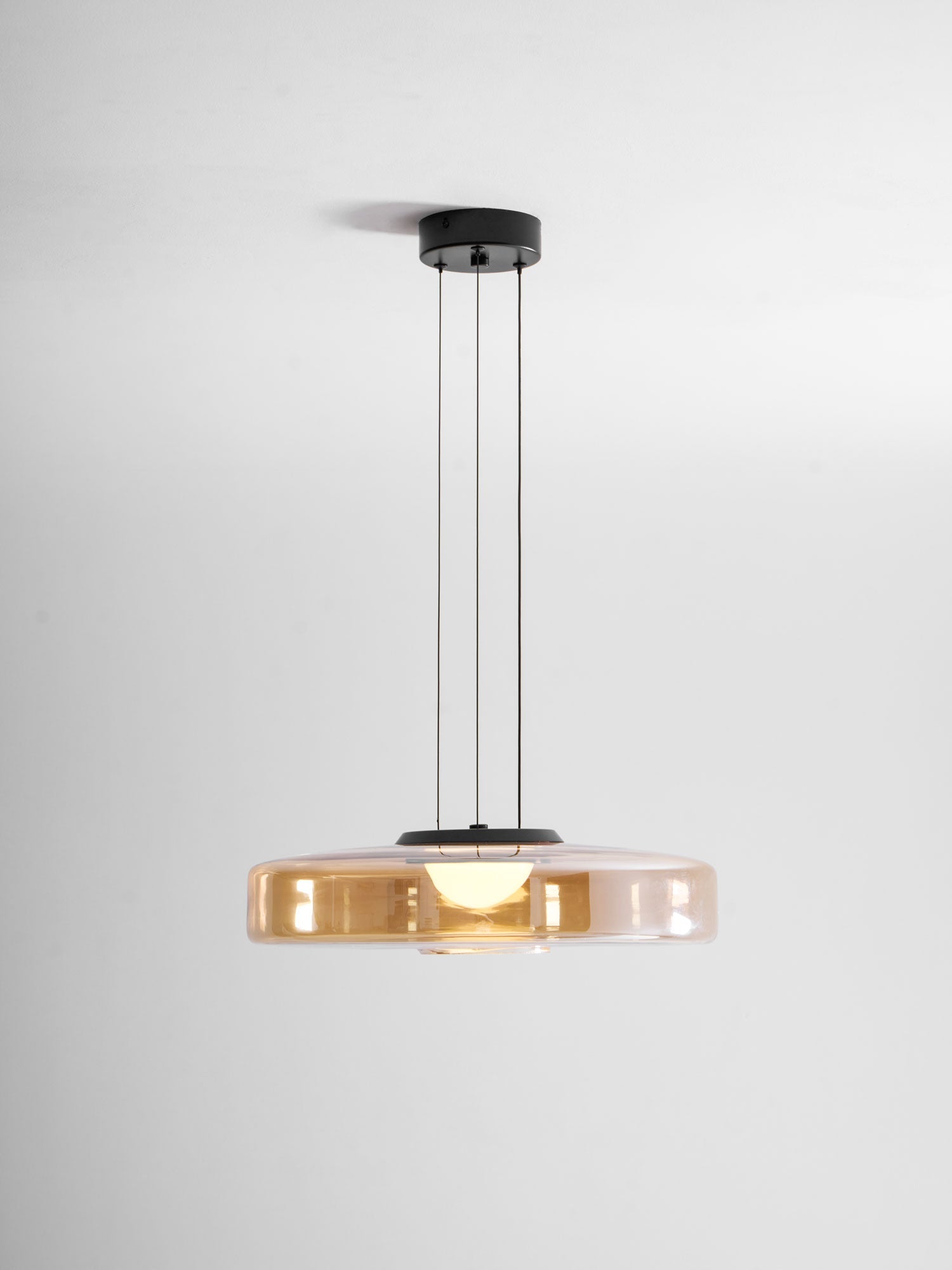 Glass Pendant Light 17.7 In Layered LED Dining Room Kitchen Island Ceiling Fixture Modern Multi Tier Hanging Lamp | Thomler