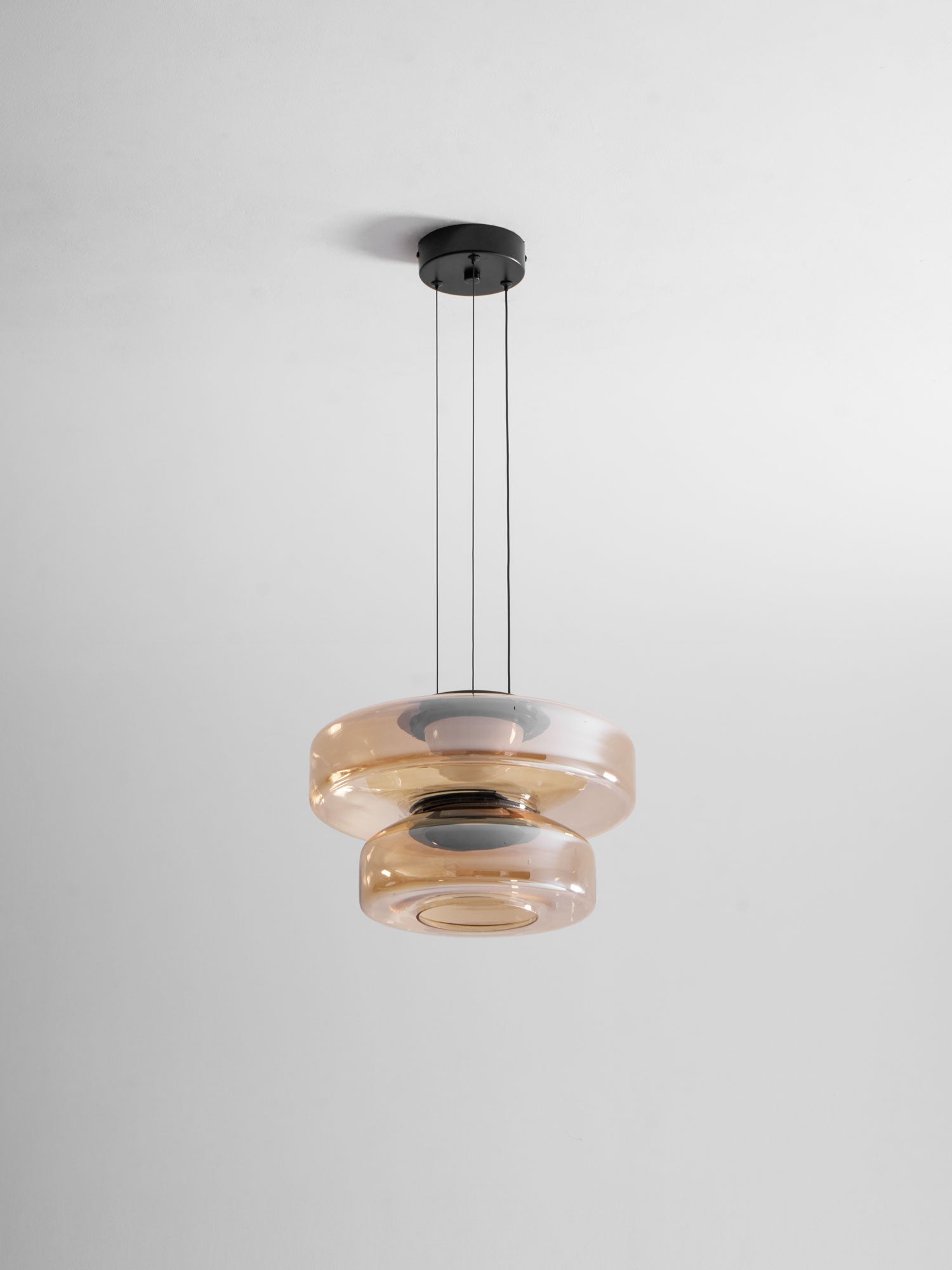 Glass Pendant Light 17.7 In Layered LED Dining Room Kitchen Island Ceiling Fixture Modern Multi Tier Hanging Lamp | Thomler