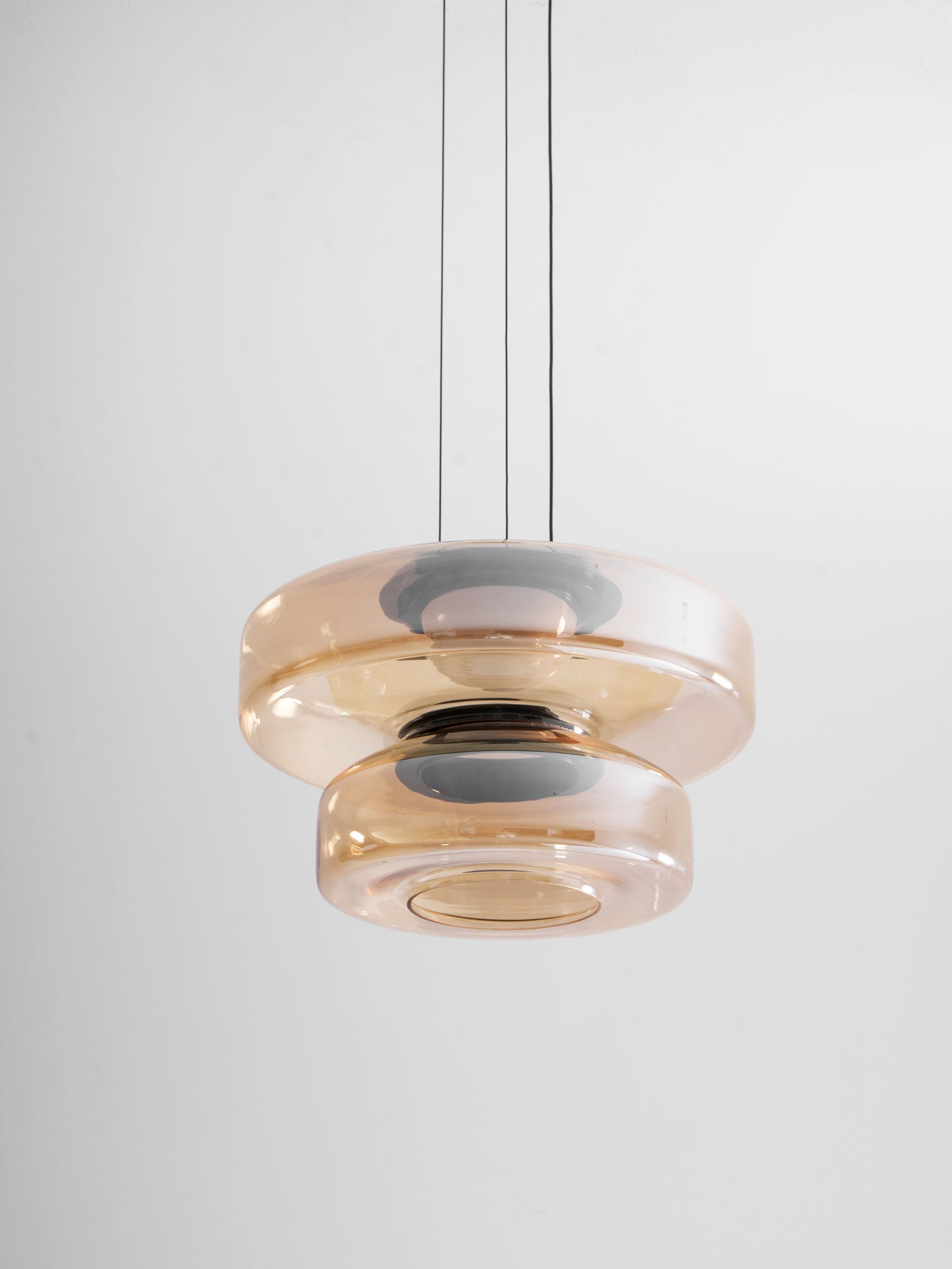 Glass Pendant Light 17.7 In Layered LED Dining Room Kitchen Island Ceiling Fixture Modern Multi Tier Hanging Lamp | Thomler