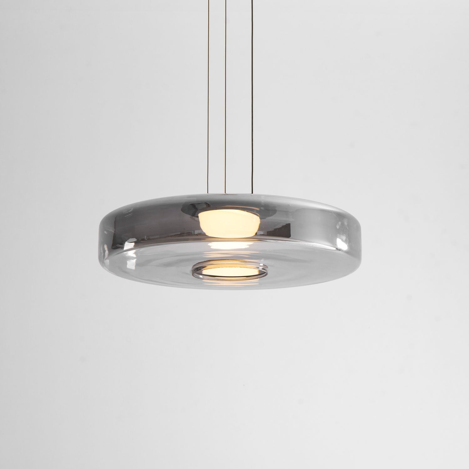 Glass Pendant Light 17.7 In Layered LED Dining Room Kitchen Island Ceiling Fixture Modern Multi Tier Hanging Lamp | Thomler
