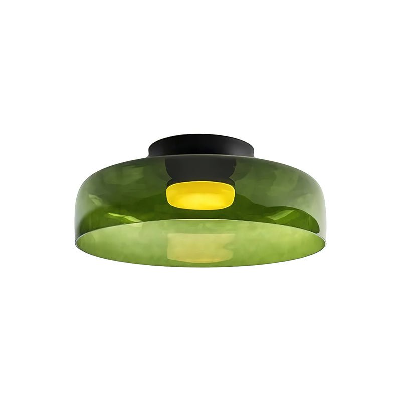 Ceiling Light Glass Metal 16.5 in Layered LED Indoor Living Room Bedroom Flush Mount Fixture | Thomler