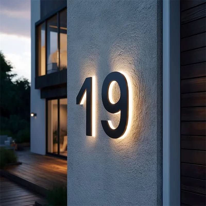 Illuminated Address Plaque | Waterproof LED Number Marker for Entryway | Custom Heights 5-14 Inches | Backlit Stainless Steel Signage | Thomler