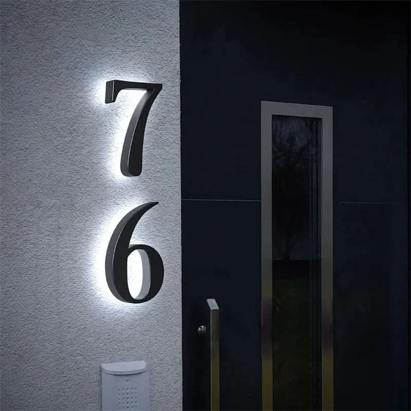 Illuminated Address Plaque | Waterproof LED Number Marker for Entryway | Custom Heights 5-14 Inches | Backlit Stainless Steel Signage | Thomler