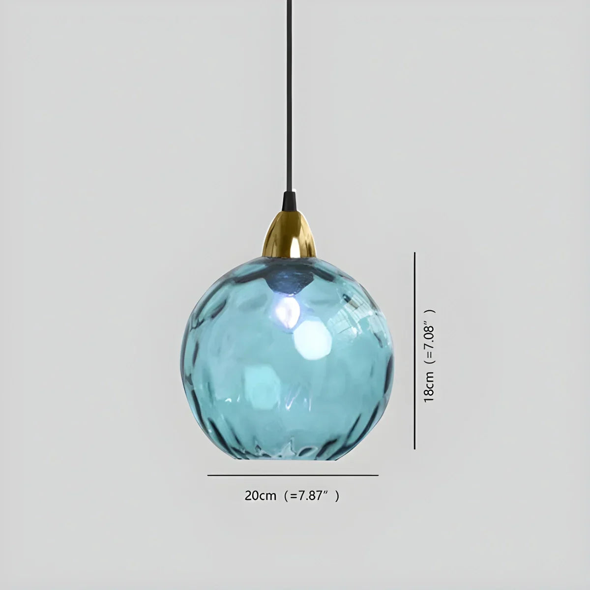 Pendant Light Glass Globe E26 20.0 cm Grey Dining Room Bedroom Hanging Ceiling Lamp Modern Ambient Lighting | Thomler