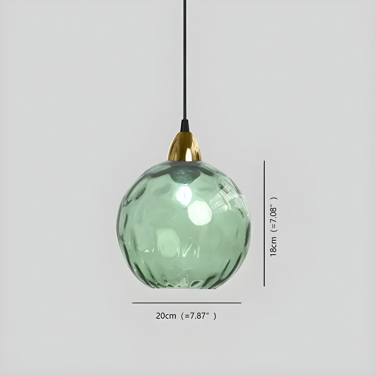 Pendant Light Glass Globe E26 20.0 cm Grey Dining Room Bedroom Hanging Ceiling Lamp Modern Ambient Lighting | Thomler
