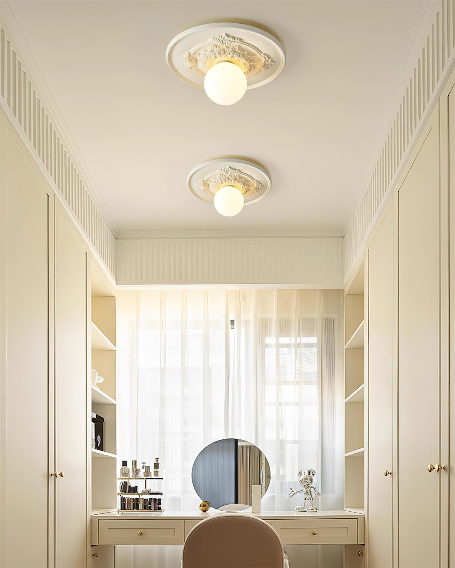 Ceiling Light Acrylic 13.7 in Beige Flush Mount Living Room Bedroom Decorative Fixture | Thomler