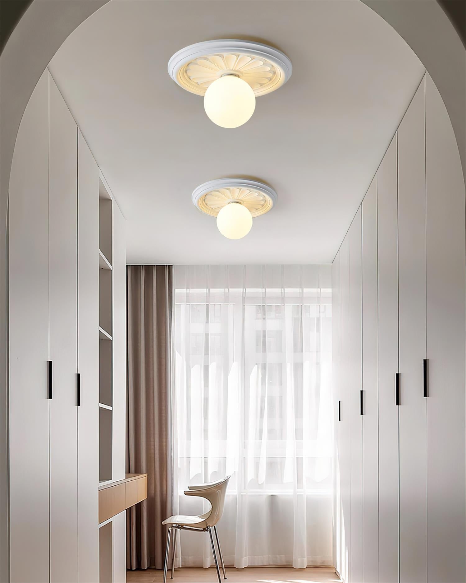 Ceiling Light Acrylic 13.7 in Beige Flush Mount Living Room Bedroom Decorative Fixture | Thomler