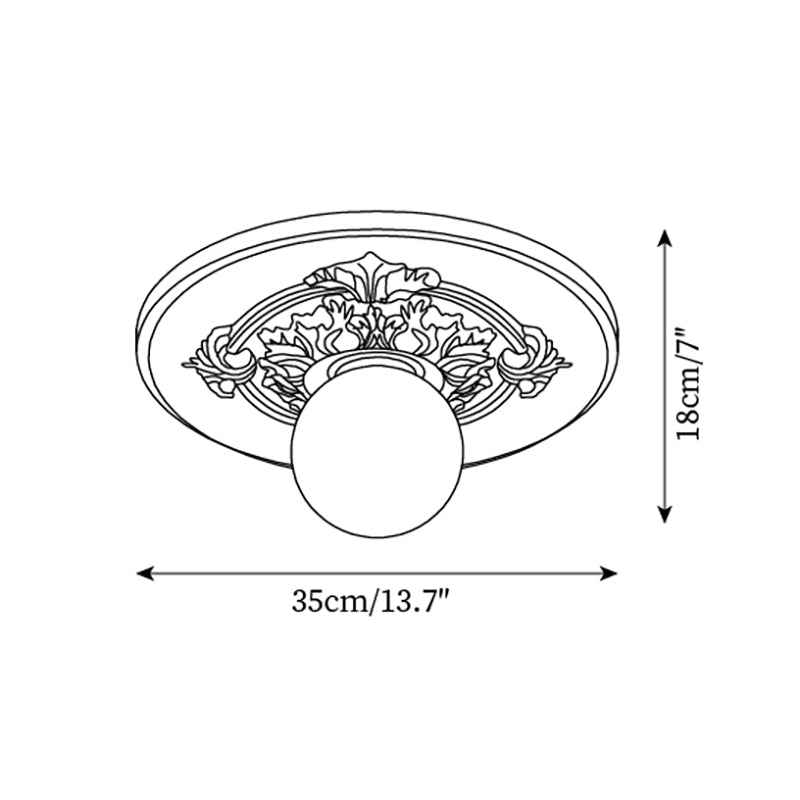 Ceiling Light Acrylic 13.7 in Beige Flush Mount Living Room Bedroom Decorative Fixture | Thomler