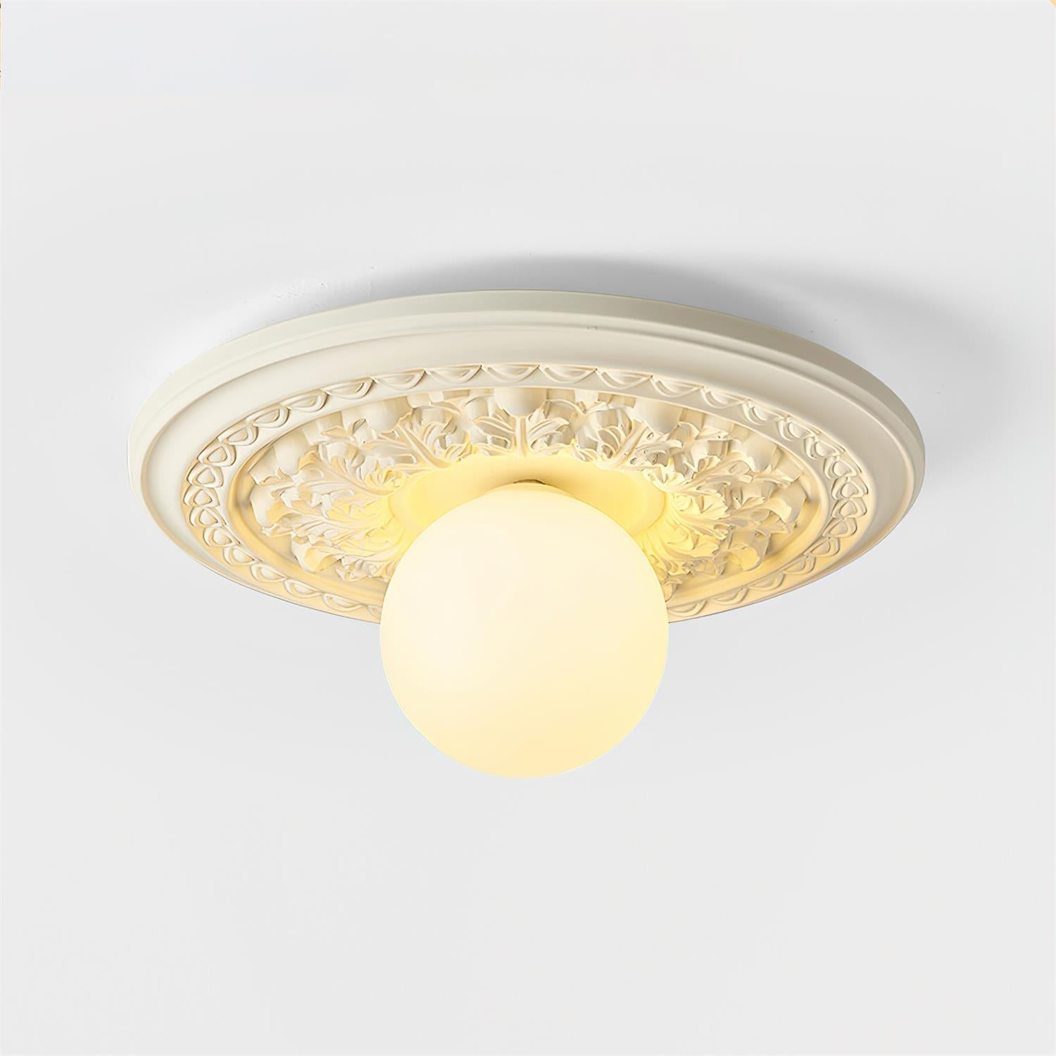 Ceiling Light Acrylic 13.7 in Beige Flush Mount Living Room Bedroom Decorative Fixture | Thomler