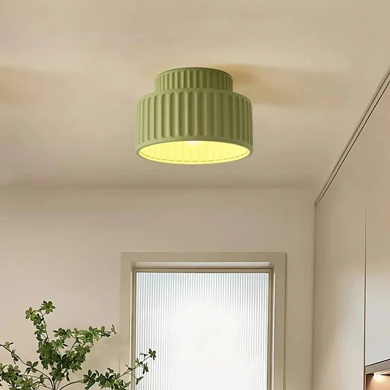 Ceiling Light Resin 9.8 in Vintage Cream Semi Flush Mount Indoor Lighting Bedroom Living Room Hallway Lamp | Thomler