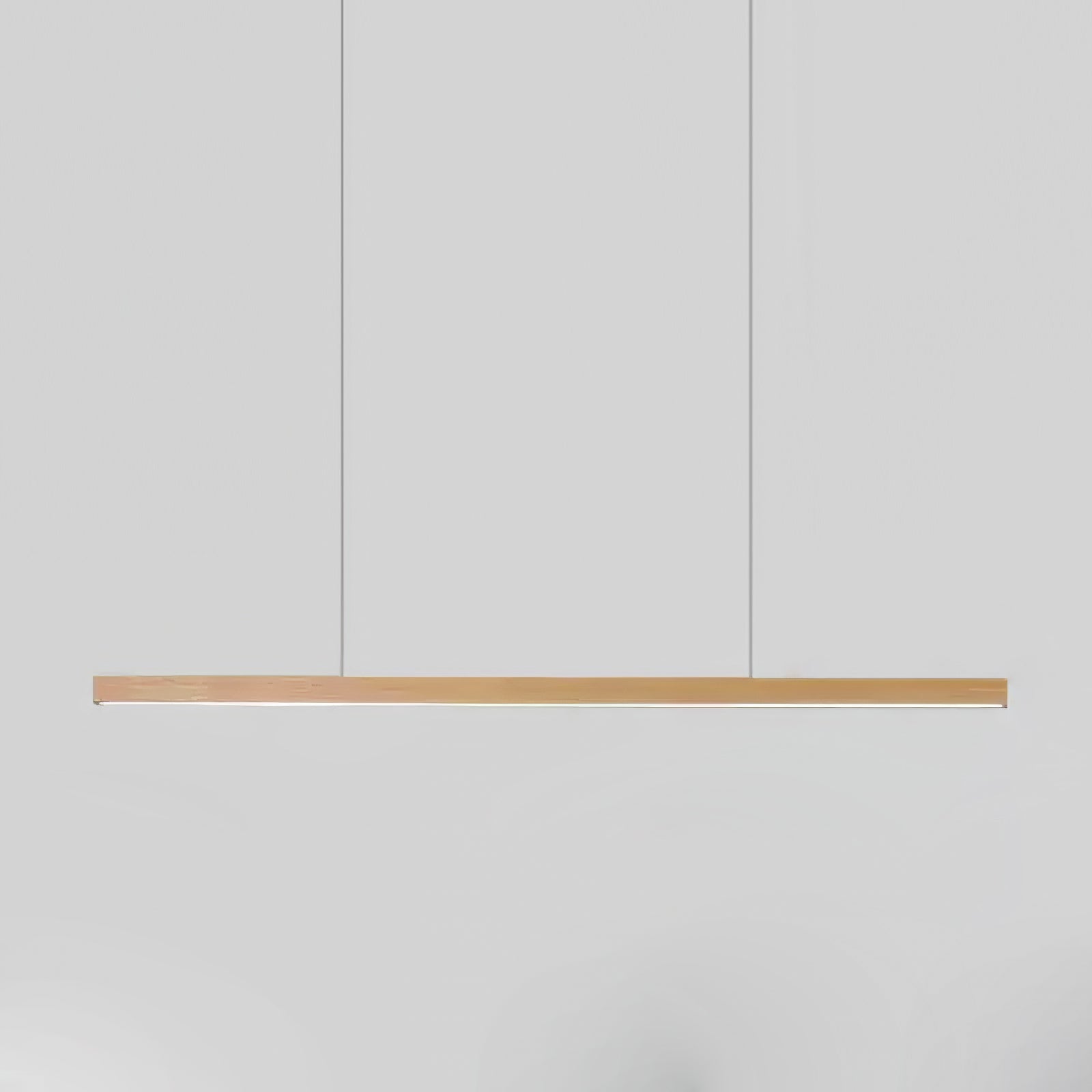 Pendant Light Wood Linear Integrated LED Natural Dining Table Kitchen Island Hanging Ceiling Lamp Japandi Scandinavian | Thomler