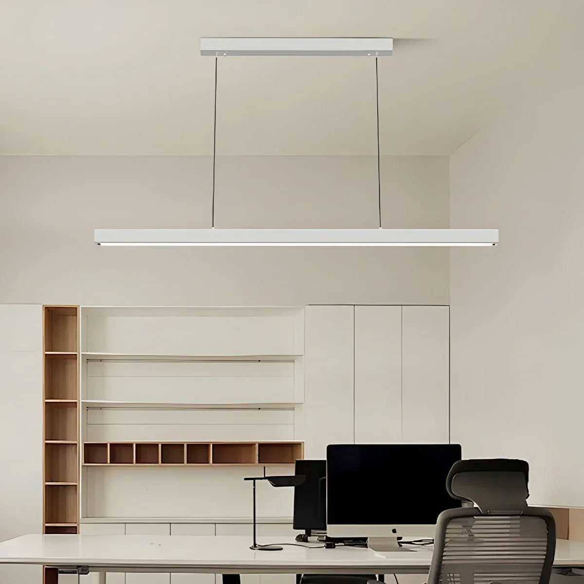 Pendant Light Aluminium Integrated LED Black Kitchen Island Dining Table Minimalist Linear Ceiling Light Adjustable | Thomler