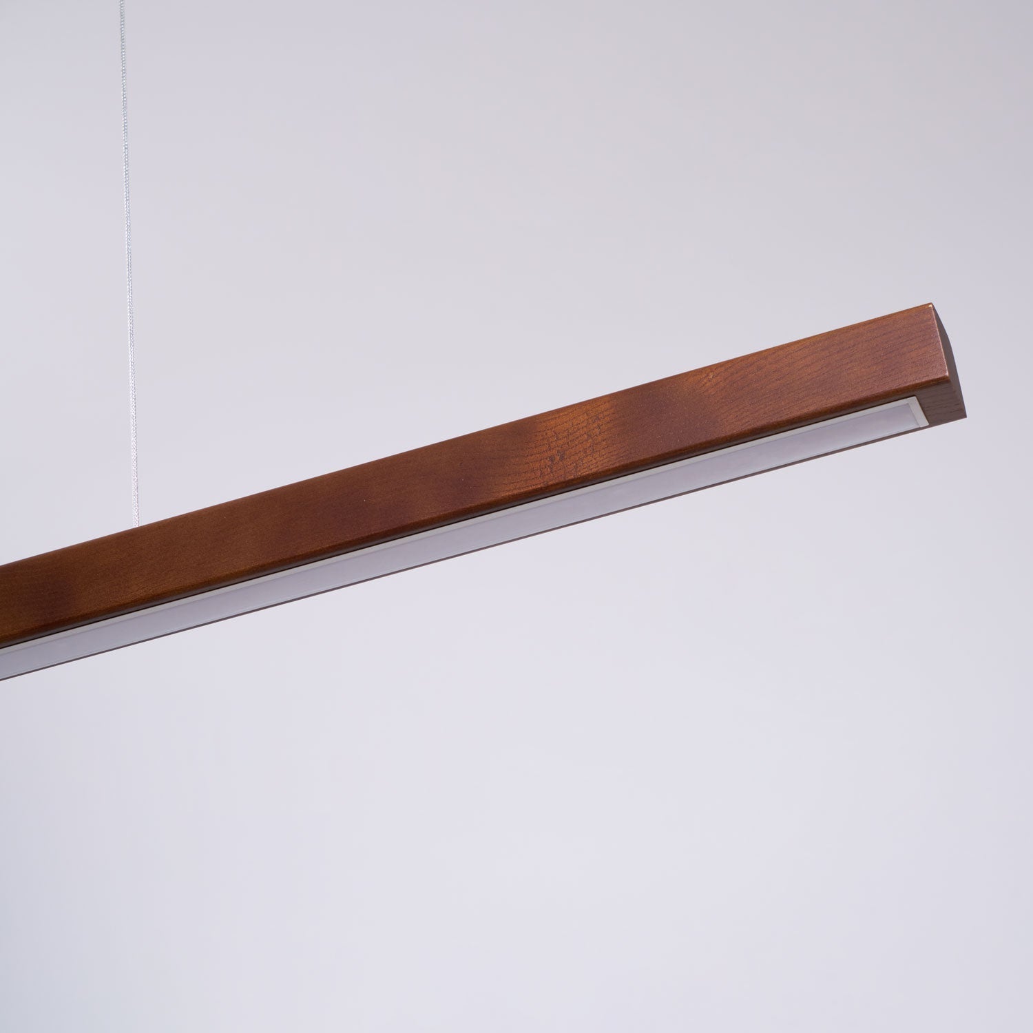 Pendant Light Wood Linear Integrated LED Natural Dining Table Kitchen Island Hanging Ceiling Lamp Japandi Scandinavian | Thomler