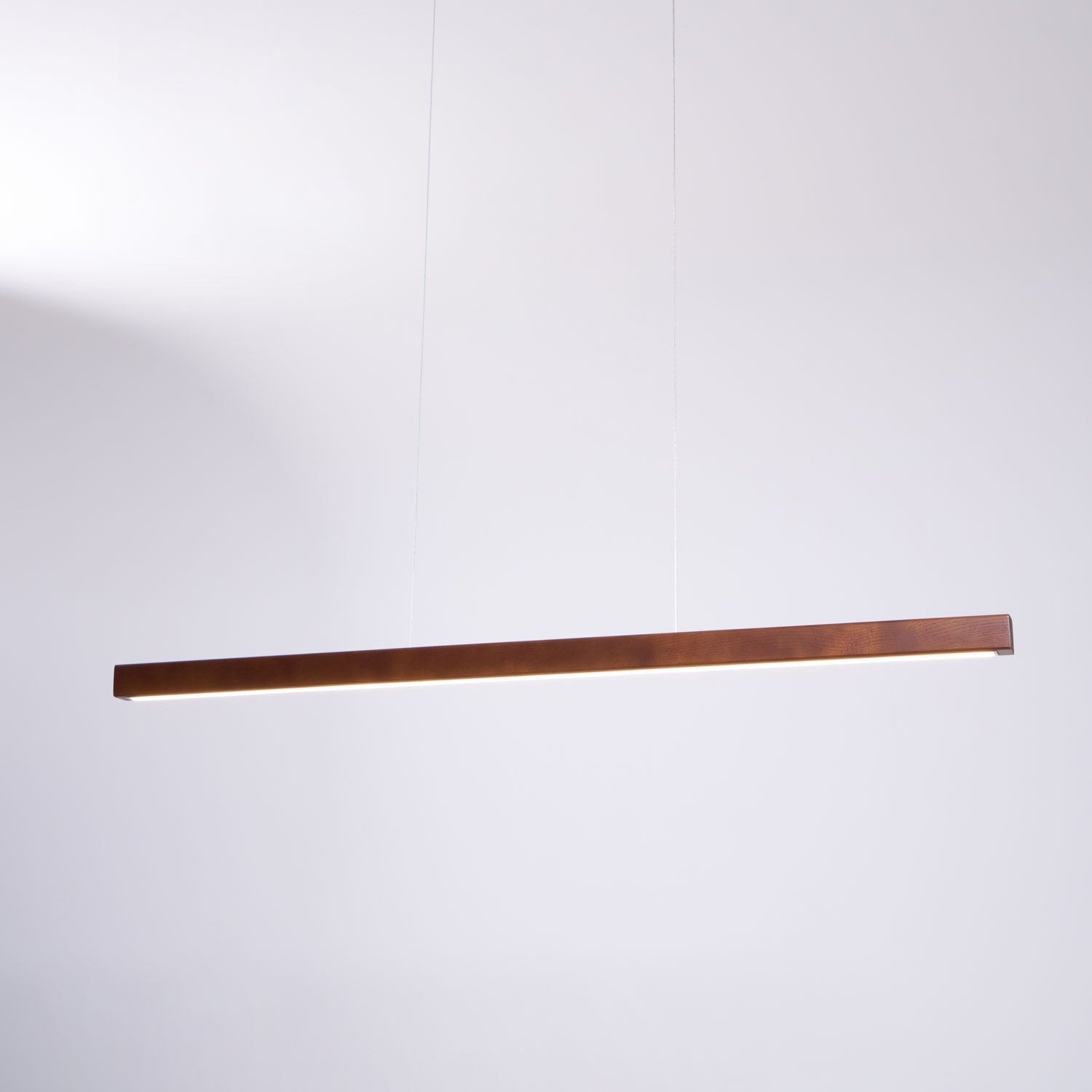 Pendant Light Wood Linear Integrated LED Natural Dining Table Kitchen Island Hanging Ceiling Lamp Japandi Scandinavian | Thomler