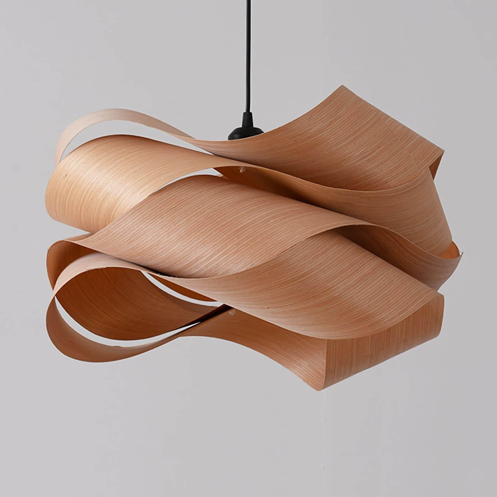 Pendant Light Wood Grain LED 17.7 in Dining Room Kitchen Island Ceiling Lamp Elegant Modern Design | Thomler