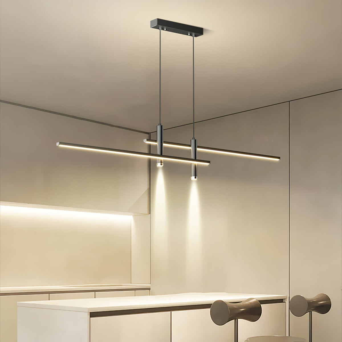 Industrial Bar Spotlight Fixture for Dining & Kitchen Islands | Adjustable Hanging Track Luminaire | Thomler