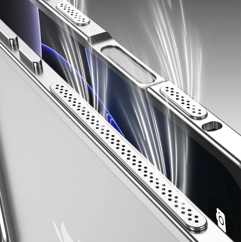 Aluminum Bumper Case for iPhone with Ventilation Grills & Detachable Lens Shield – Shock-Absorbing Frame for 12 Pro Max to 17 Series | Thomler