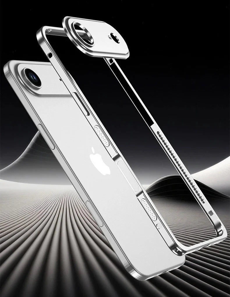 Aluminum Bumper Case for iPhone with Ventilation Grills & Detachable Lens Shield – Shock-Absorbing Frame for 12 Pro Max to 17 Series | Thomler