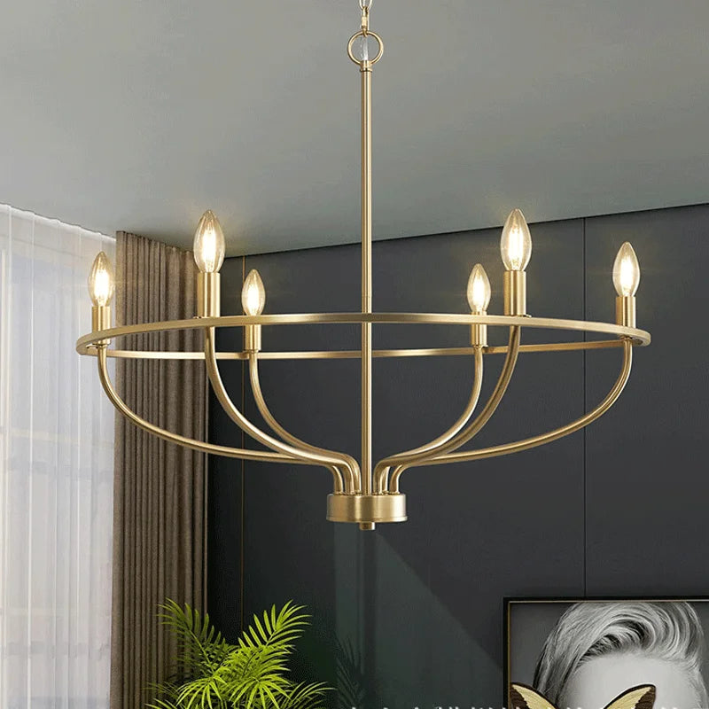 Circular Metal Candelabra Chandelier with LED Lights for Dining Room & Foyer | Thomler