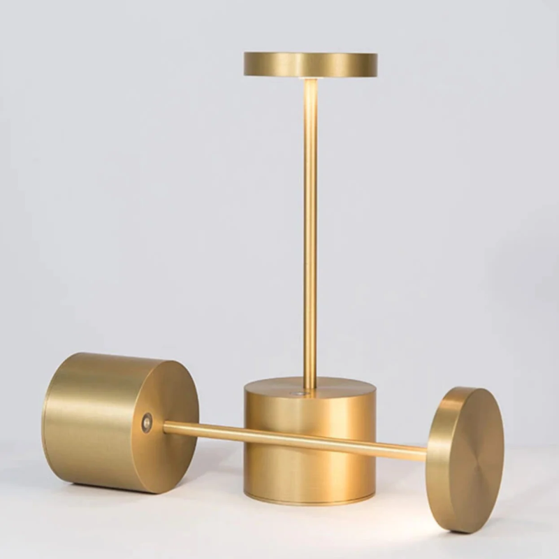 Table Lamp Aluminium 34.0 cm Gold Wireless Rechargeable Patio Bedroom Dimmable LED Indoor Outdoor Lighting | Thomler