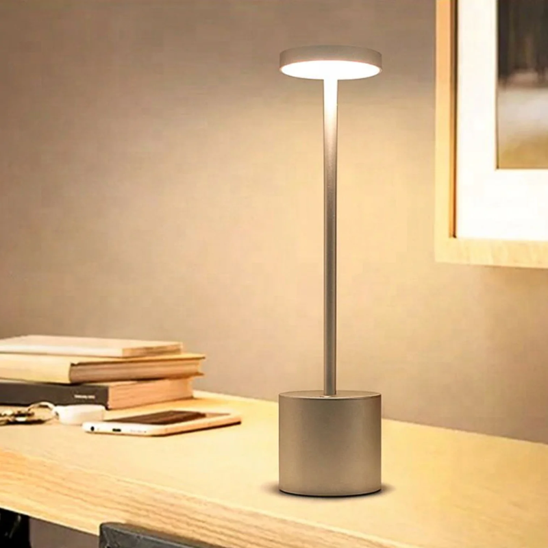 Table Lamp Aluminium 34.0 cm Gold Wireless Rechargeable Patio Bedroom Dimmable LED Indoor Outdoor Lighting | Thomler