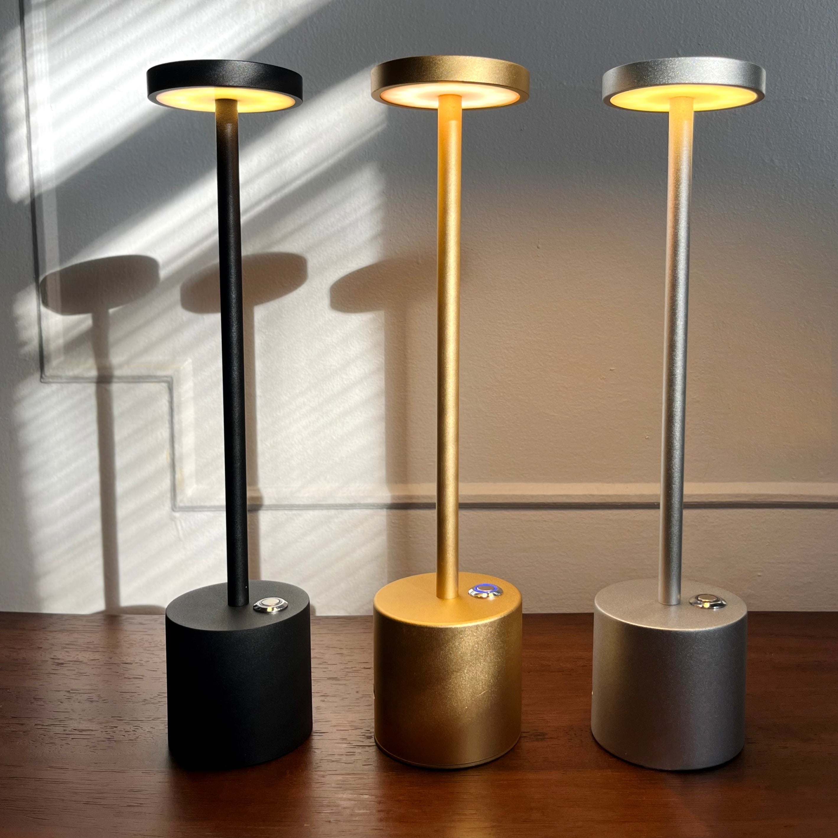 Table Lamp Aluminium 34.0 cm Gold Wireless Rechargeable Patio Bedroom Dimmable LED Indoor Outdoor Lighting | Thomler