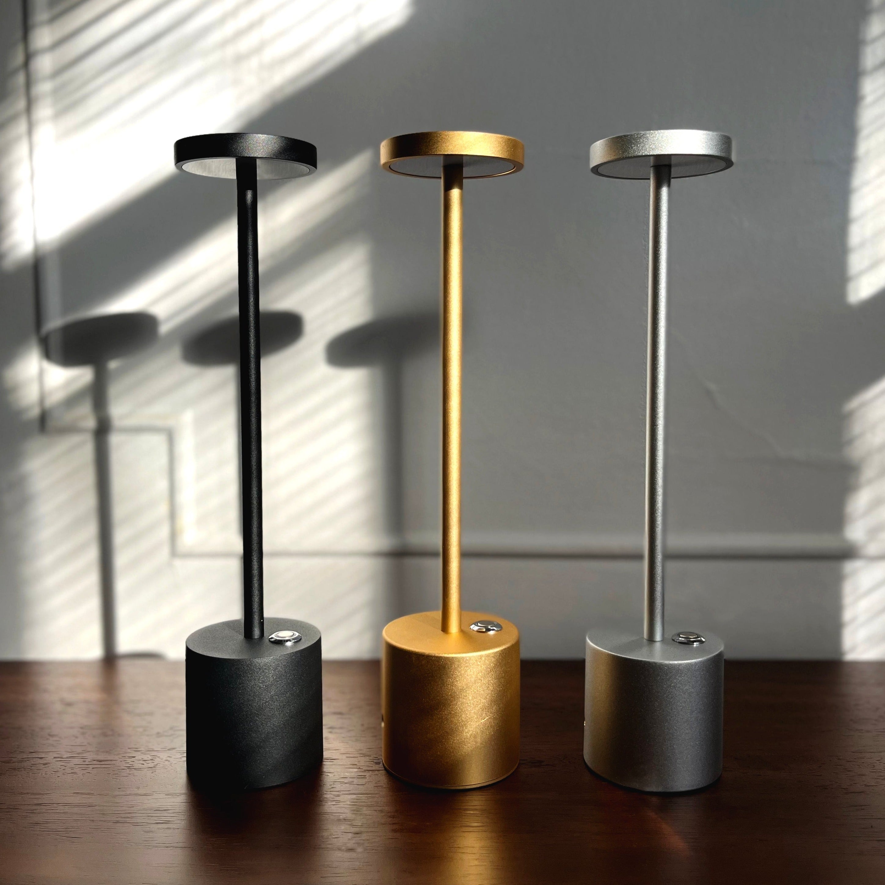 Table Lamp Aluminium 34.0 cm Gold Wireless Rechargeable Patio Bedroom Dimmable LED Indoor Outdoor Lighting | Thomler