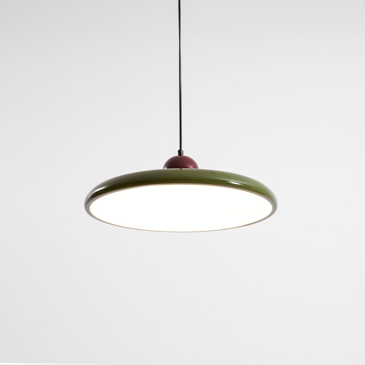 Metal Pendant Ceiling Light 11.8 in Round Disk Warm LED Indoor Dining Room Kitchen Island Hanging Fixture | Thomler