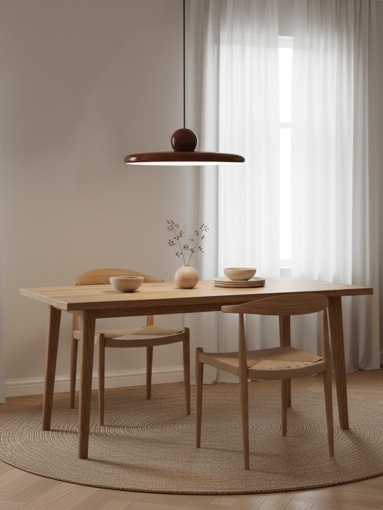 Metal Pendant Ceiling Light 11.8 in Round Disk Warm LED Indoor Dining Room Kitchen Island Hanging Fixture | Thomler