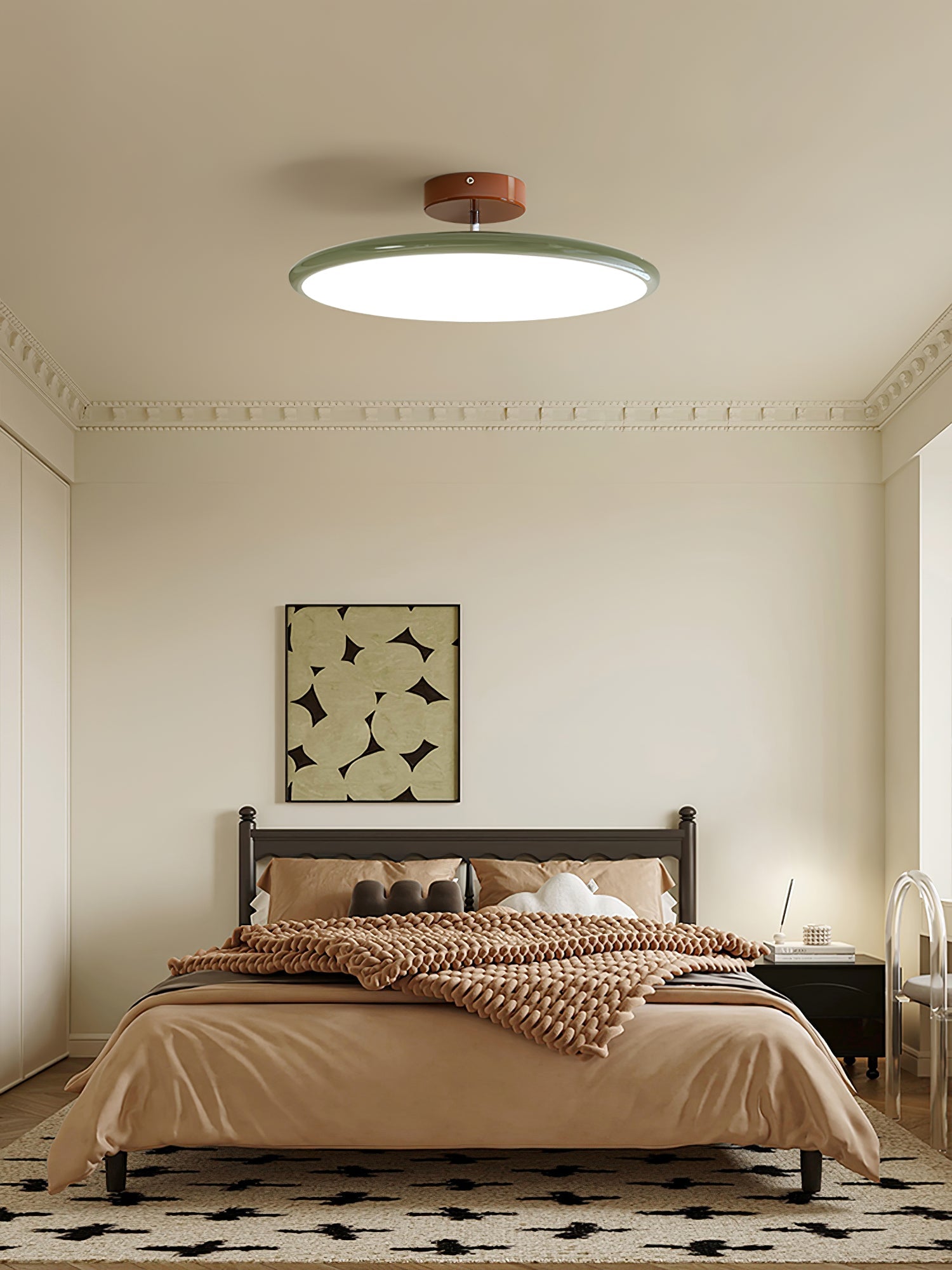 Drift Adjustable LED Ceiling Lamp 11.8 in Soft Ambient Indoor Lighting Beige Green | Thomler