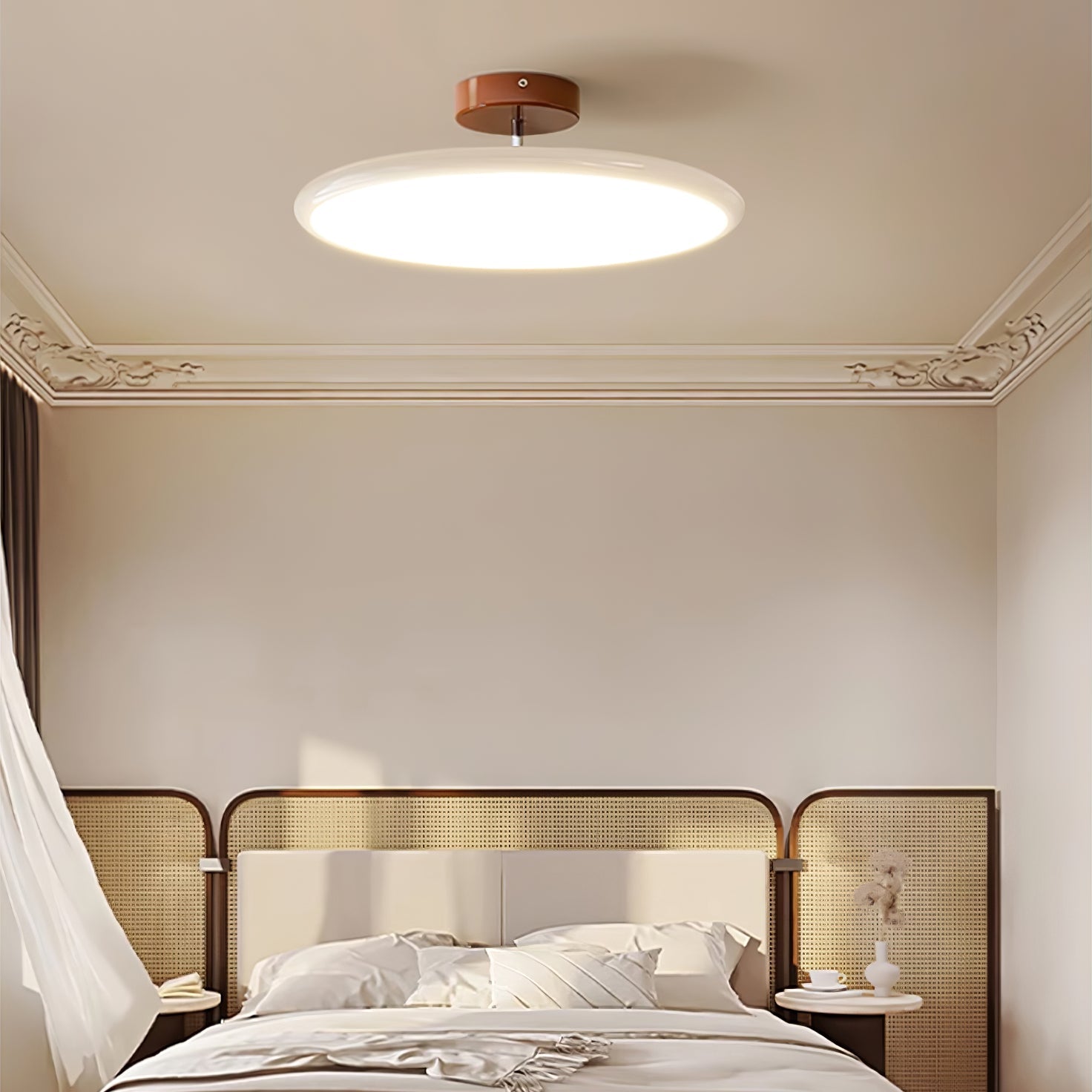 Drift Adjustable LED Ceiling Lamp 11.8 in Soft Ambient Indoor Lighting Beige Green | Thomler