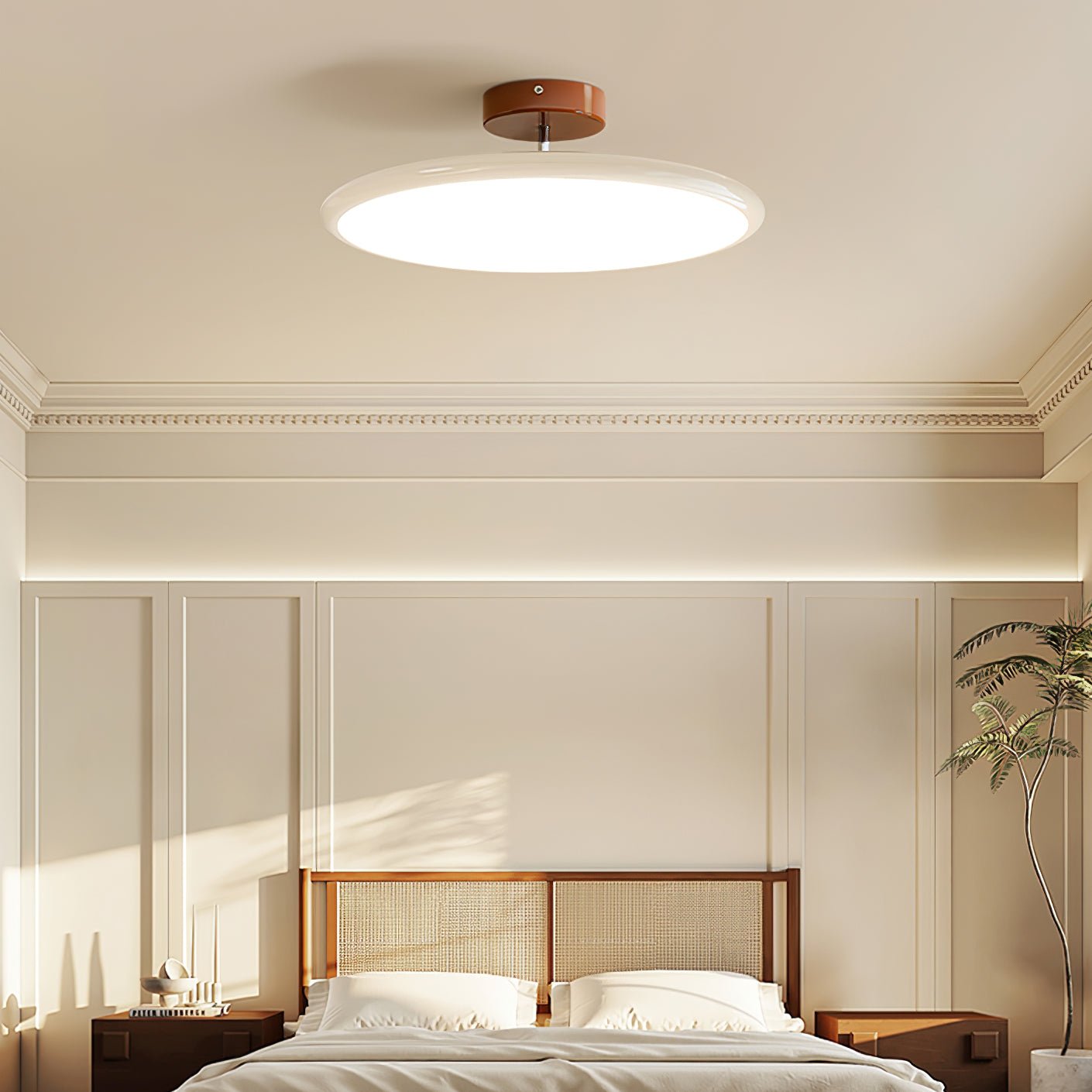 Adjustable Flush Mount LED Ceiling Light with Remote Dimmer for Bedroom Living Room Dining Room | Modern Round Acrylic Fixture Hardwired | Thomler