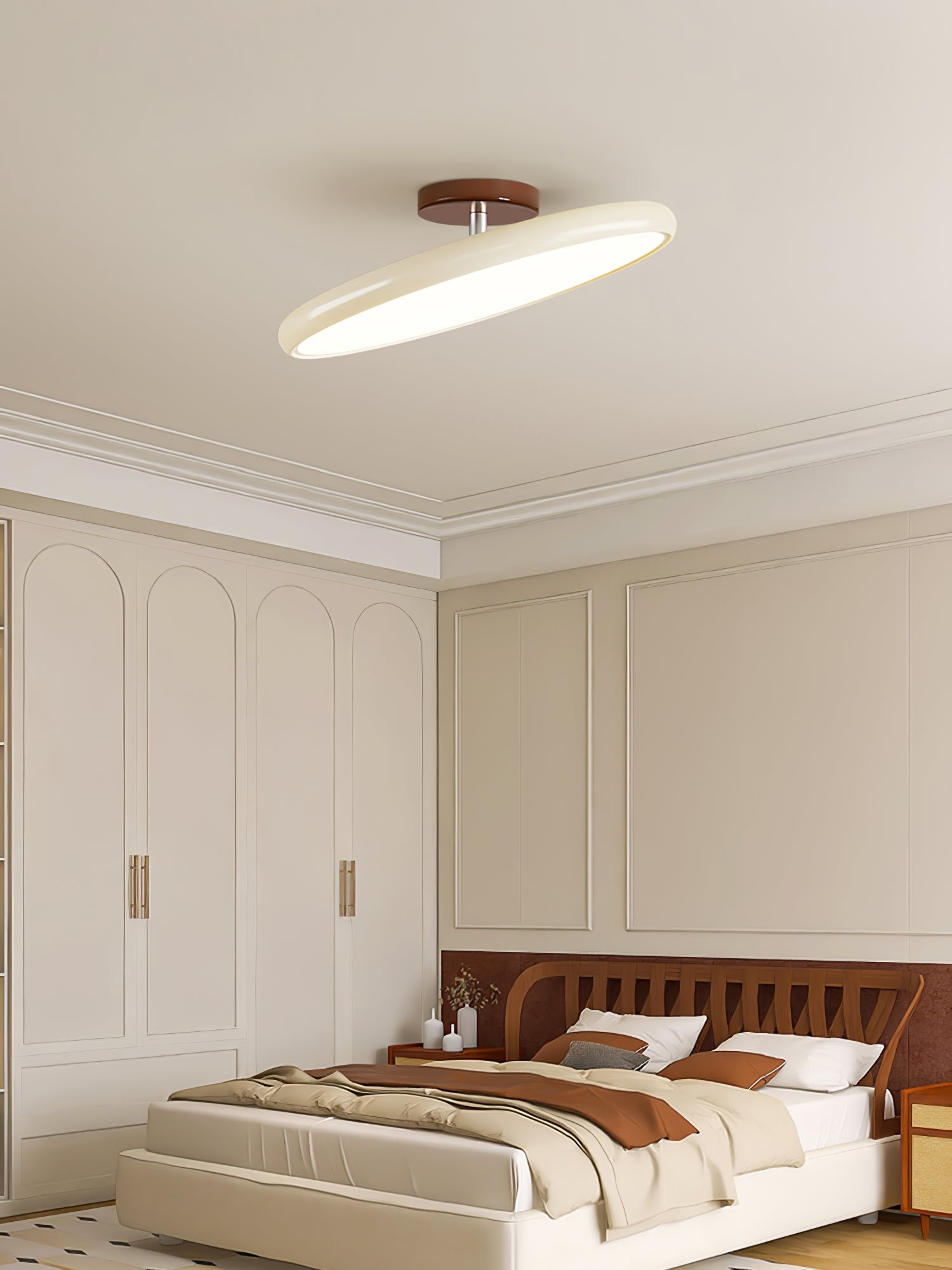 Drift Adjustable LED Ceiling Lamp 11.8 in Soft Ambient Indoor Lighting Beige Green | Thomler