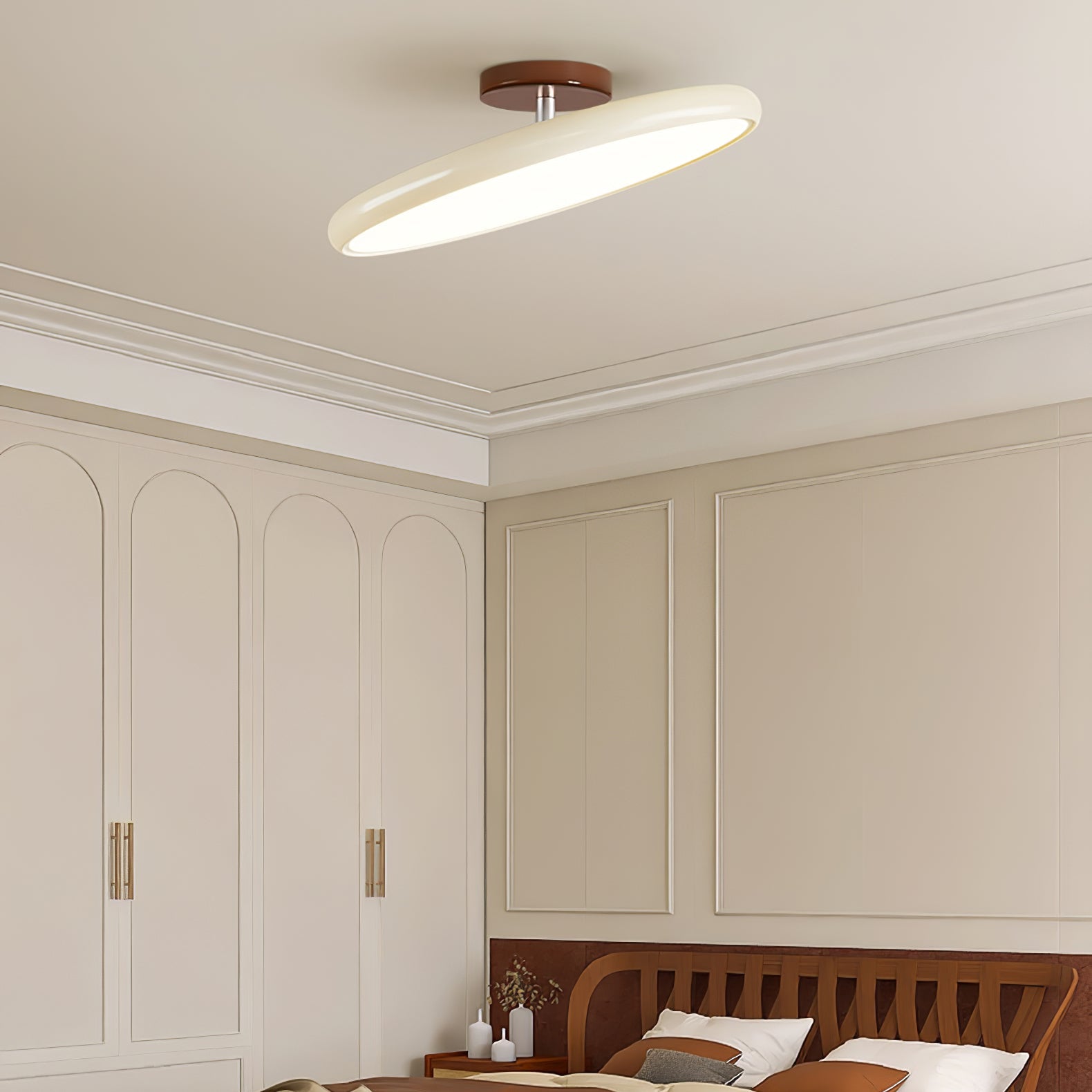 Adjustable Flush Mount LED Ceiling Light with Remote Dimmer for Bedroom Living Room Dining Room | Modern Round Acrylic Fixture Hardwired | Thomler