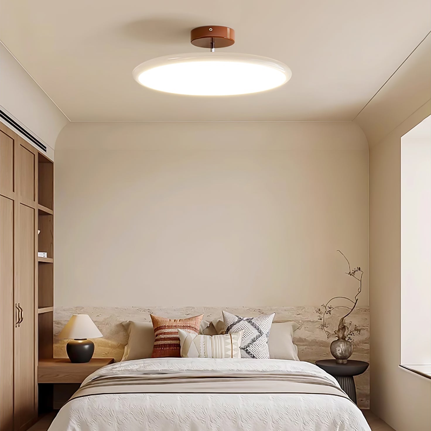 Drift Adjustable LED Ceiling Lamp 11.8 in Soft Ambient Indoor Lighting Beige Green | Thomler