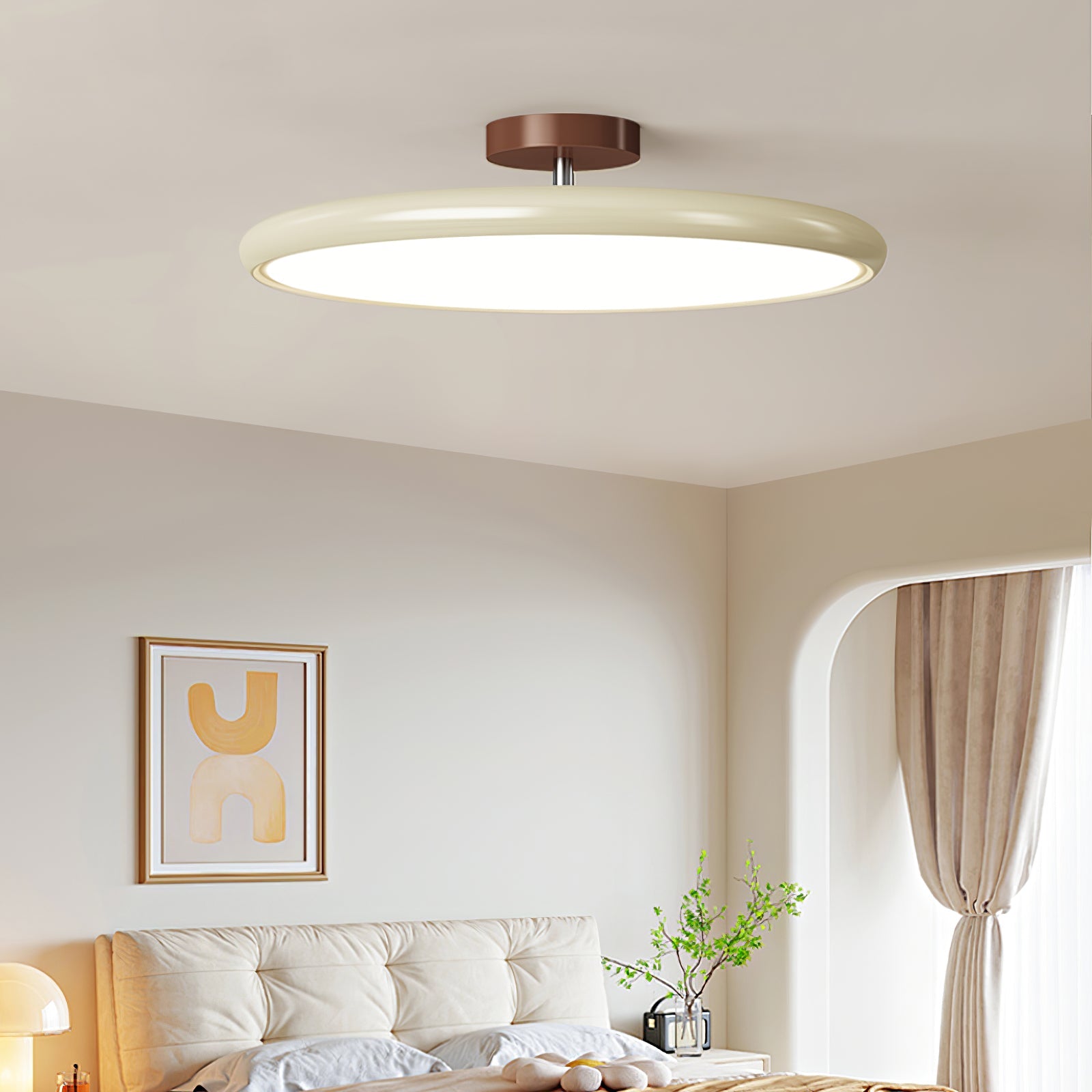 Drift Adjustable LED Ceiling Lamp 11.8 in Soft Ambient Indoor Lighting Beige Green | Thomler