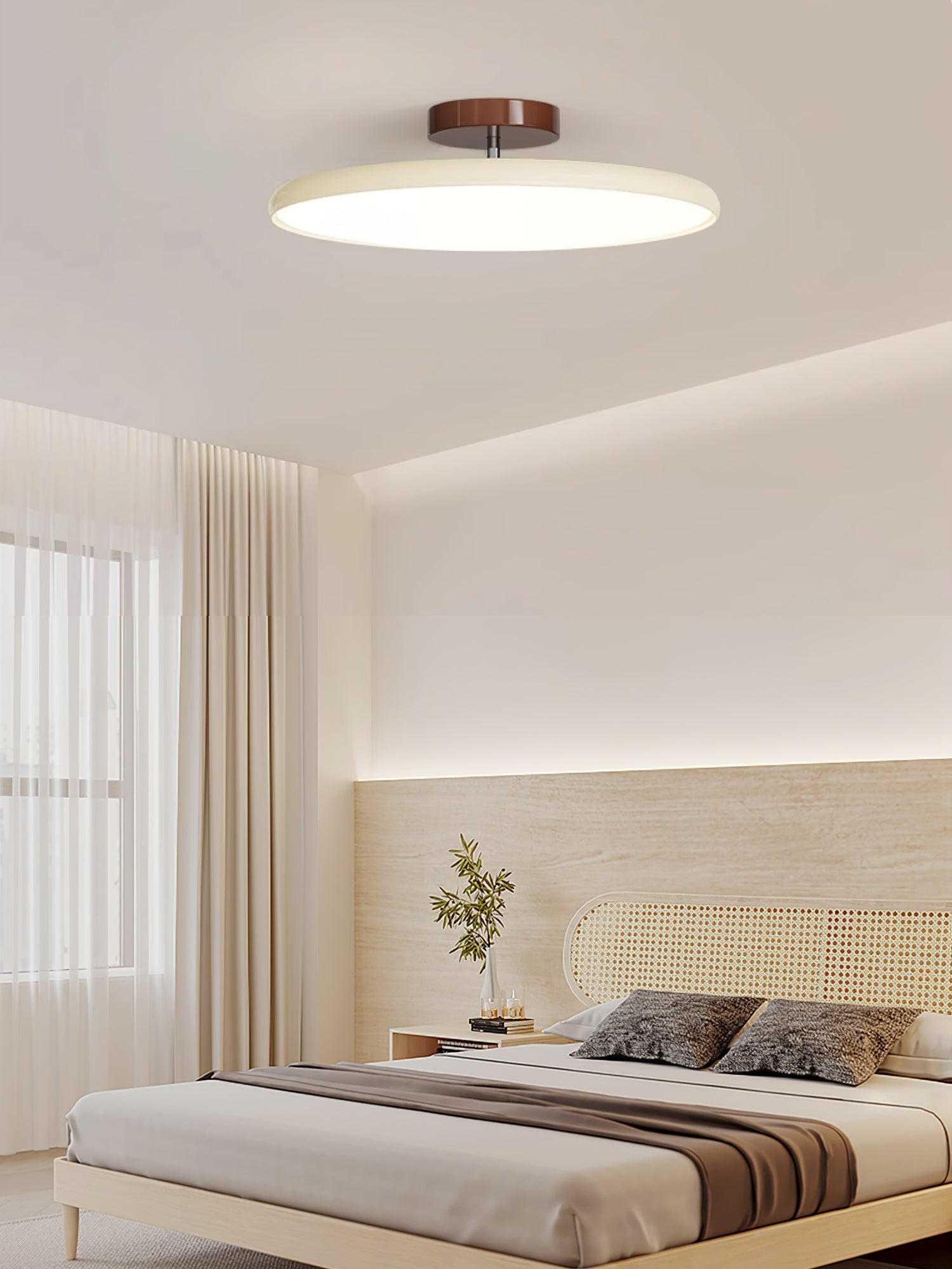 Drift Adjustable LED Ceiling Lamp 11.8 in Soft Ambient Indoor Lighting Beige Green | Thomler